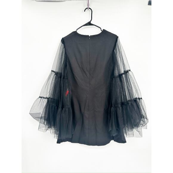 Ieena for Mac Duggal 49612 High Neck Flared Sleeve Mini Dress 8 - Picture 3 of 6